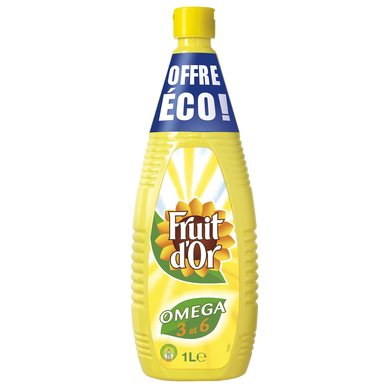 Huile de tournesol FRUIT D'OR - Bouteille 1L