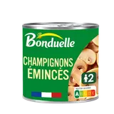 Champignons émincés au naturel sans sulfite BONDUELLE - Boîte 230g