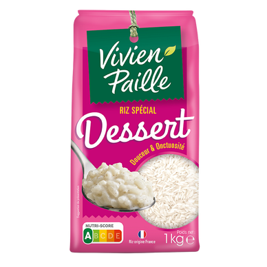 Riz rond blanc spécial dessert VIVIEN PAILLE, 1kg