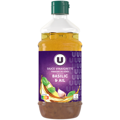 Sauce vinaigrette au vinaigre de xérès ail basilic  550ml