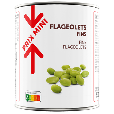 Flageolets fins PRIX MINI - Boîte de 530g net égoutté
