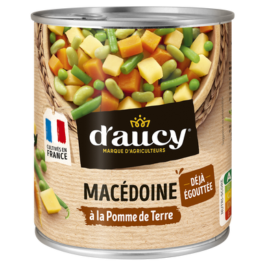Macédoine de légumes égouttée D'AUCY - Boîte 530g