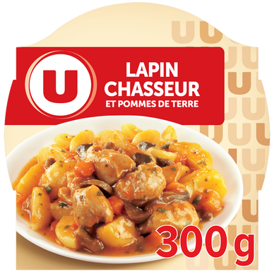Plat cuisiné Lapin chasseur barquette micro-ondable de 300g