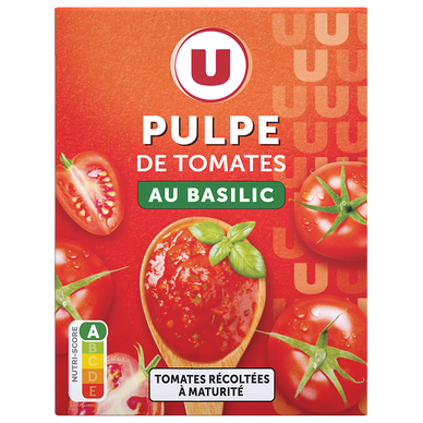 Pulpe de Tomates spécial mijotés au basilic  paquet de 390g