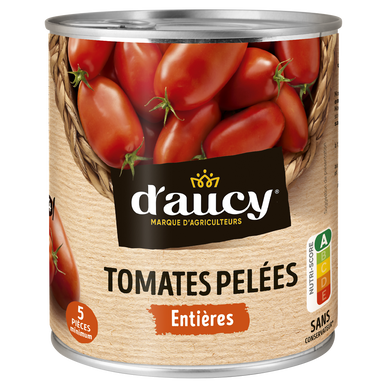 Tomates pelées chair ferme D'AUCY - Boîte de 476g net égoutté