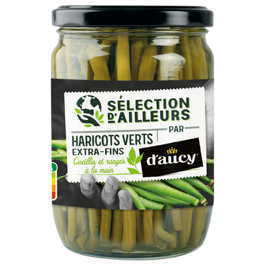 Haricots verts extra fins Selection d'ailleurs Cultivé en France D'AUCY - Bocal 280g