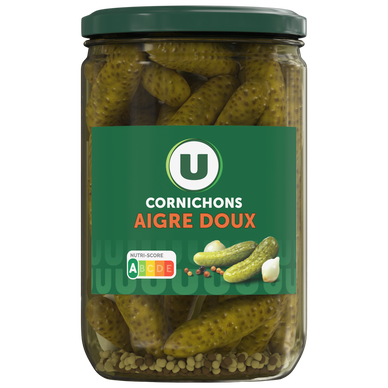 Cornichons aigre doux  bocal 37cl, 185g