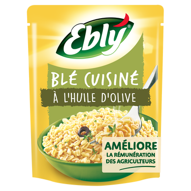 Blé cuisiné à l'huile d'olive express micro-onde 2min EBLY - Sachet 220g
