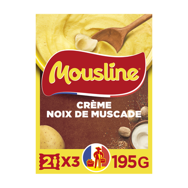 Purée MOUSLINE crême muscade format 2 personnes 3x65g 195g
