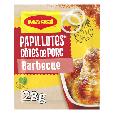 Assaisonnement papillottes façon côte de porc au barbecue MAGGI, sachet de 28g