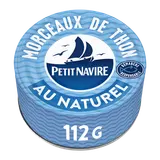 Morceaux de Thon au Naturel Démarche Responsable PETIT NAVIRE - 112gpoids net égoutté