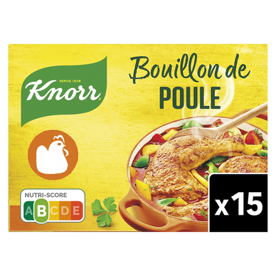 Bouillon Cube de poule KNORR, 15 tablettes, 150g, 7,5l
