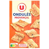 Biscuits apéritifs Crackers ondulés aux fromages & aux herbes provençales, U 65g