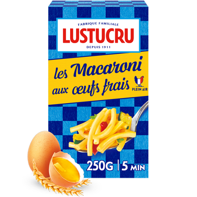 Pâtes Macaronis aux oeufs LUSTUCRU, 250g