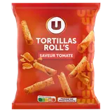 Tortillas chips roll's goût tomate paquet de 125g