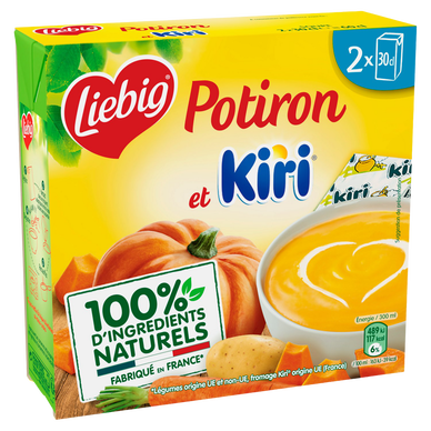 Potage Doux Plaisirs de potiron au kiri LIEBIG, 2 briques de 30cl