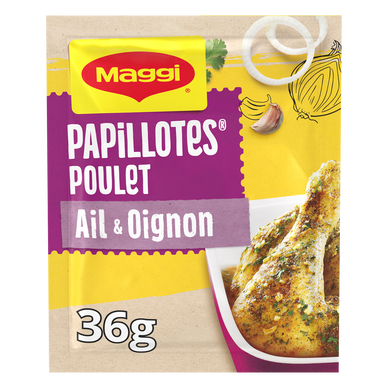 Assaisonnement papillottes de poulet à l'ail et aux oignons MAGGI, sachet de 36g