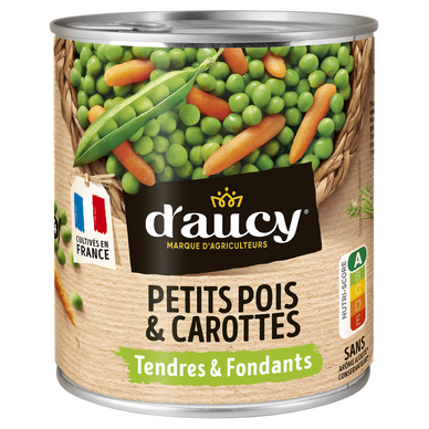 Petits pois et carottes extra tendres Cultivé en France D'AUCY - 530g