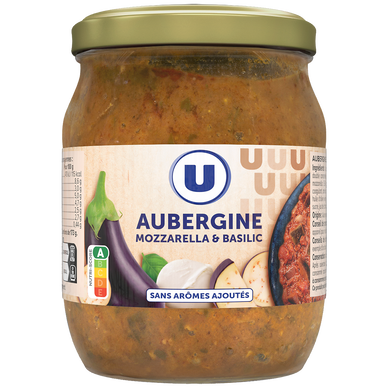 Aubergines mozzarella et basilic - boîte 520g