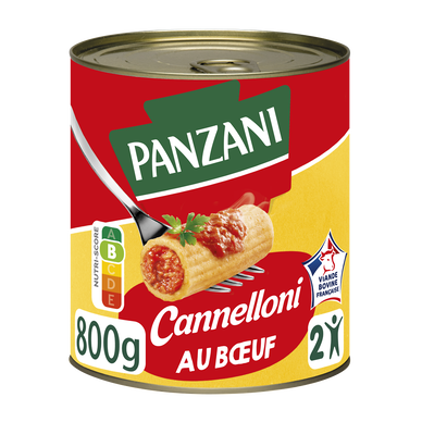 Cannellonis pur boeuf à l'huile d'olive PANZANI, boîte de 800g