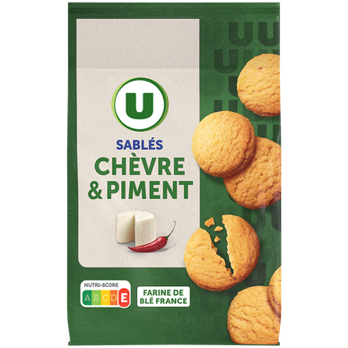 Sablés apéritifs chèvre &  piment U 100g