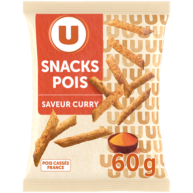 Biscuits apéritifs Snack pois saveur curry 60g