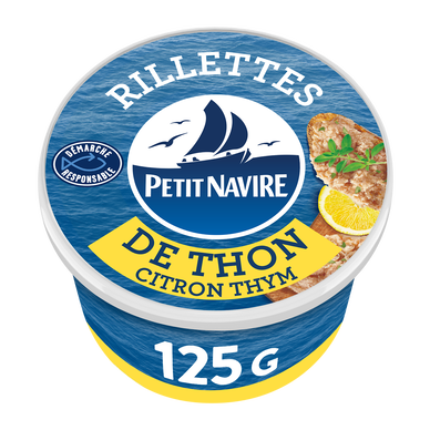 Rillettes de Thon citron thym Démarche Responsable PETIT NAVIRE 125g