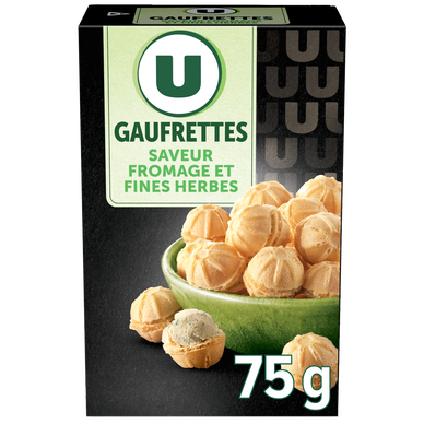 Biscuits apéritifs Gaufrettes goût fromage et fines herbes 75g