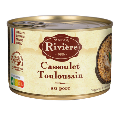Cassoulet Toulousain au porc MAISON RIVIERE Boîte de 1/2 - 420g