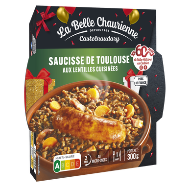 Saucisse de Toulouse aux lentilles LA BELLE CHAURIENNE, Boîte 300g