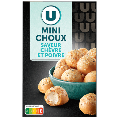 Biscuits apéritifs Mini choux saveur chèvre et poivre paquet de 60g