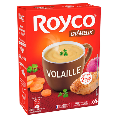 Soupe Crème de volaille ROYCO, Etui de 4 Sachets pour 57,6g