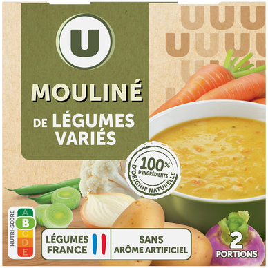 Soupe Mouliné de légumes variés 2 briques de 30cl, 620g