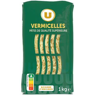 Pâtes Vermicelle qualité supérieure, paquet cello de 1kg