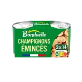 Champignons émincés au naturel sans sulfite BONDUELLE - 2 boîtes de 115g