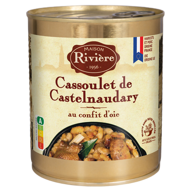 Cassoulet Castelnaudary au confit d'oie MAISON RIVIERE, boîte 4/4, 840g