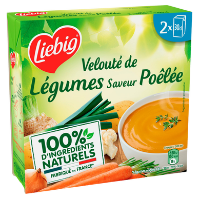 Soupe Pur'Soup velouté de légumes poêlés LIEBIG, 2 briques de 30cl