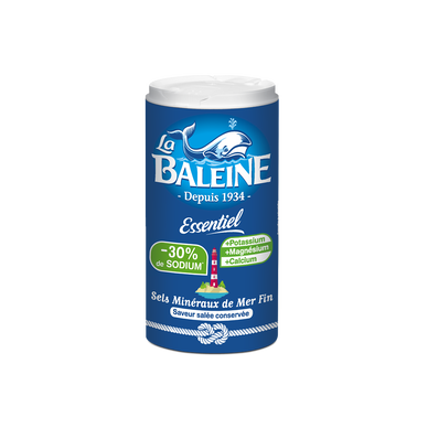 Sel fin essentiel -30% sodium La Baleine boîte verseuse 350g