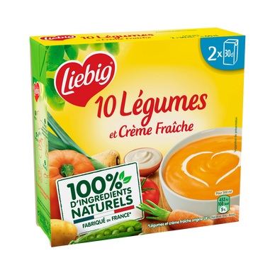 Soupe 10 légumes à la crème fraiche LIEBIG, briques 2x30cl