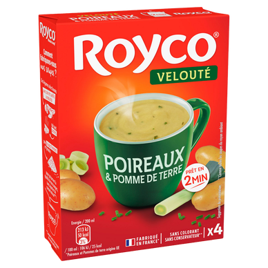 Soupe Velouté de poireaux et pomme de terre ROYCO étui 4 sachets 54g