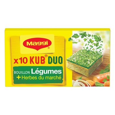 Bouillon cube légumes huile d'olive duolino MAGGI, boite de 10 cubes,105g