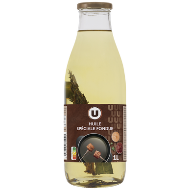 Huile Spéciale fondue huile végétale et aux plantes aromatiques, Bouteille 1L