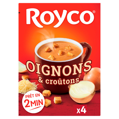 Soupe grâtinée aux oignons et croûtons ROYCO, 4 sachets 62,4g