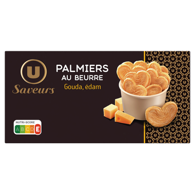 Biscuits apéritifs Palmiers salés fromage sachet de 80g