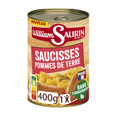 Saucisses pommes de terre et jus aux oignons WILLIAM SAURIN 400g