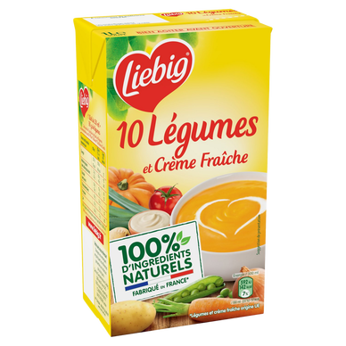 Soupe Pur'Soup velouté de 10 légumes et crème LIEBIG, brique 1l