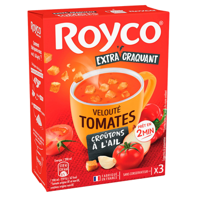 Soupe Tomates croûtons à l'ail ROYCO, 3 sachets 83g