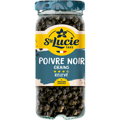Poivre noir grains saveurs préservées SAINTE LUCIE, 50g