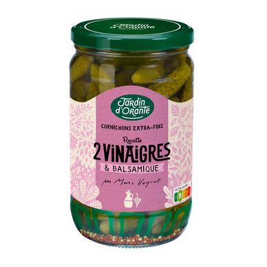 Cornichons 2 vinaigres et sa touche de balsamique JARDIN D'ORANTE, bocal de 72cl