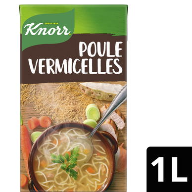 Soupe Saveurs d'Antan Poule vermicelles KNORR & LA POTAGERE, Brique 1L